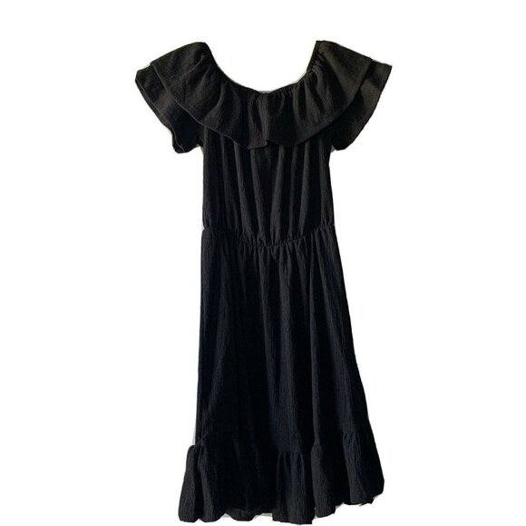 divided hm dress black off shoulder size 8 knee length - Picture 1 of 3